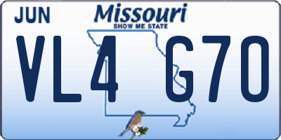MO license plate VL4G7O