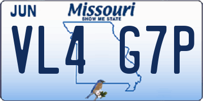 MO license plate VL4G7P