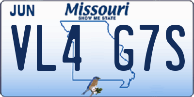 MO license plate VL4G7S