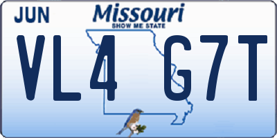 MO license plate VL4G7T