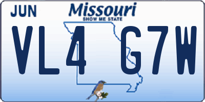 MO license plate VL4G7W