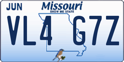 MO license plate VL4G7Z