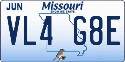 MO license plate VL4G8E