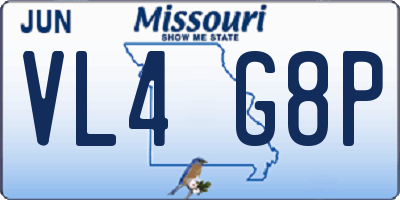 MO license plate VL4G8P