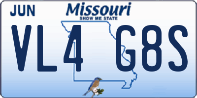 MO license plate VL4G8S