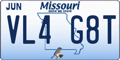 MO license plate VL4G8T