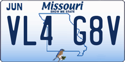 MO license plate VL4G8V