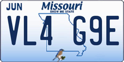 MO license plate VL4G9E