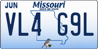 MO license plate VL4G9L