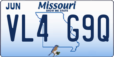 MO license plate VL4G9Q
