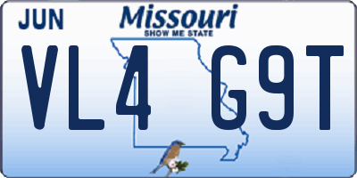 MO license plate VL4G9T