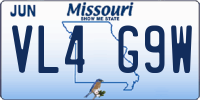 MO license plate VL4G9W