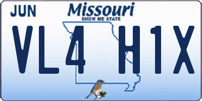 MO license plate VL4H1X