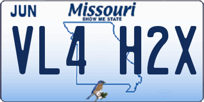 MO license plate VL4H2X