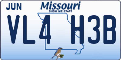 MO license plate VL4H3B