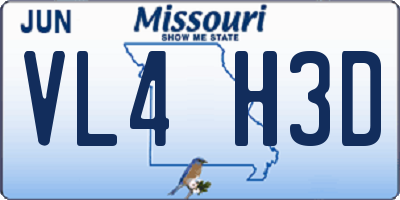 MO license plate VL4H3D