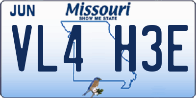 MO license plate VL4H3E