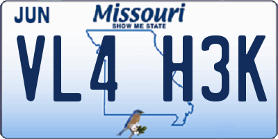 MO license plate VL4H3K