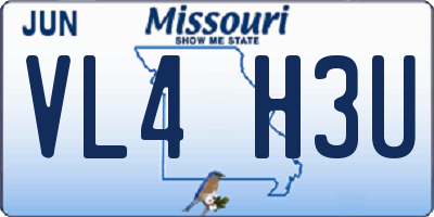 MO license plate VL4H3U