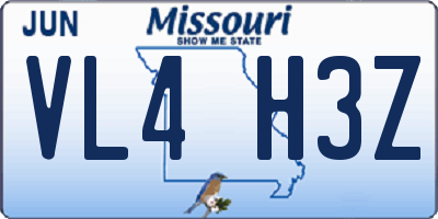 MO license plate VL4H3Z