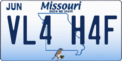 MO license plate VL4H4F