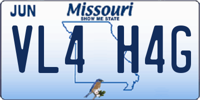 MO license plate VL4H4G
