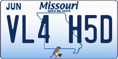 MO license plate VL4H5D