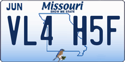 MO license plate VL4H5F