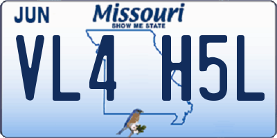 MO license plate VL4H5L