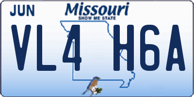 MO license plate VL4H6A