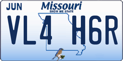MO license plate VL4H6R