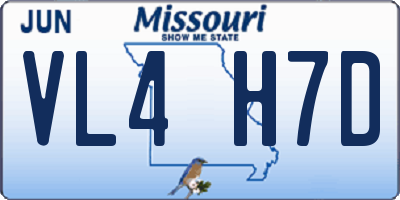 MO license plate VL4H7D