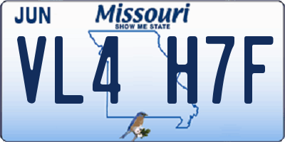 MO license plate VL4H7F