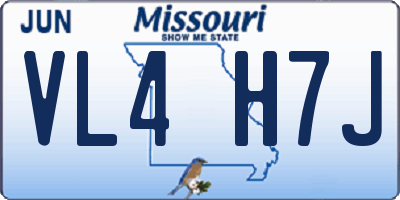 MO license plate VL4H7J