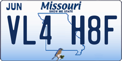 MO license plate VL4H8F