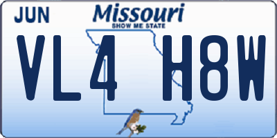 MO license plate VL4H8W