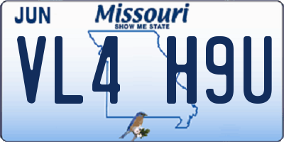 MO license plate VL4H9U