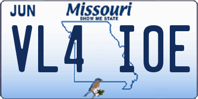 MO license plate VL4I0E