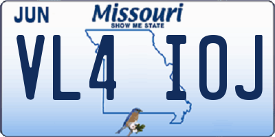 MO license plate VL4I0J
