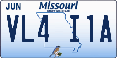 MO license plate VL4I1A