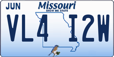 MO license plate VL4I2W
