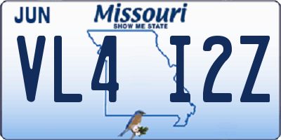 MO license plate VL4I2Z
