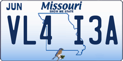 MO license plate VL4I3A