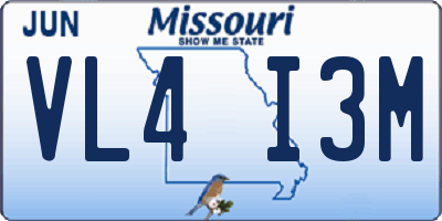 MO license plate VL4I3M