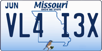 MO license plate VL4I3X