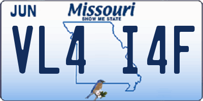 MO license plate VL4I4F