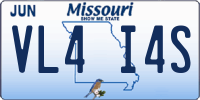 MO license plate VL4I4S