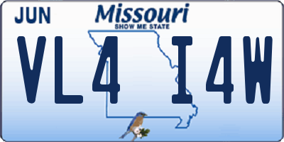 MO license plate VL4I4W