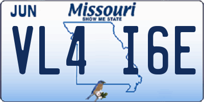 MO license plate VL4I6E
