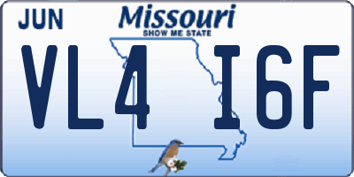 MO license plate VL4I6F